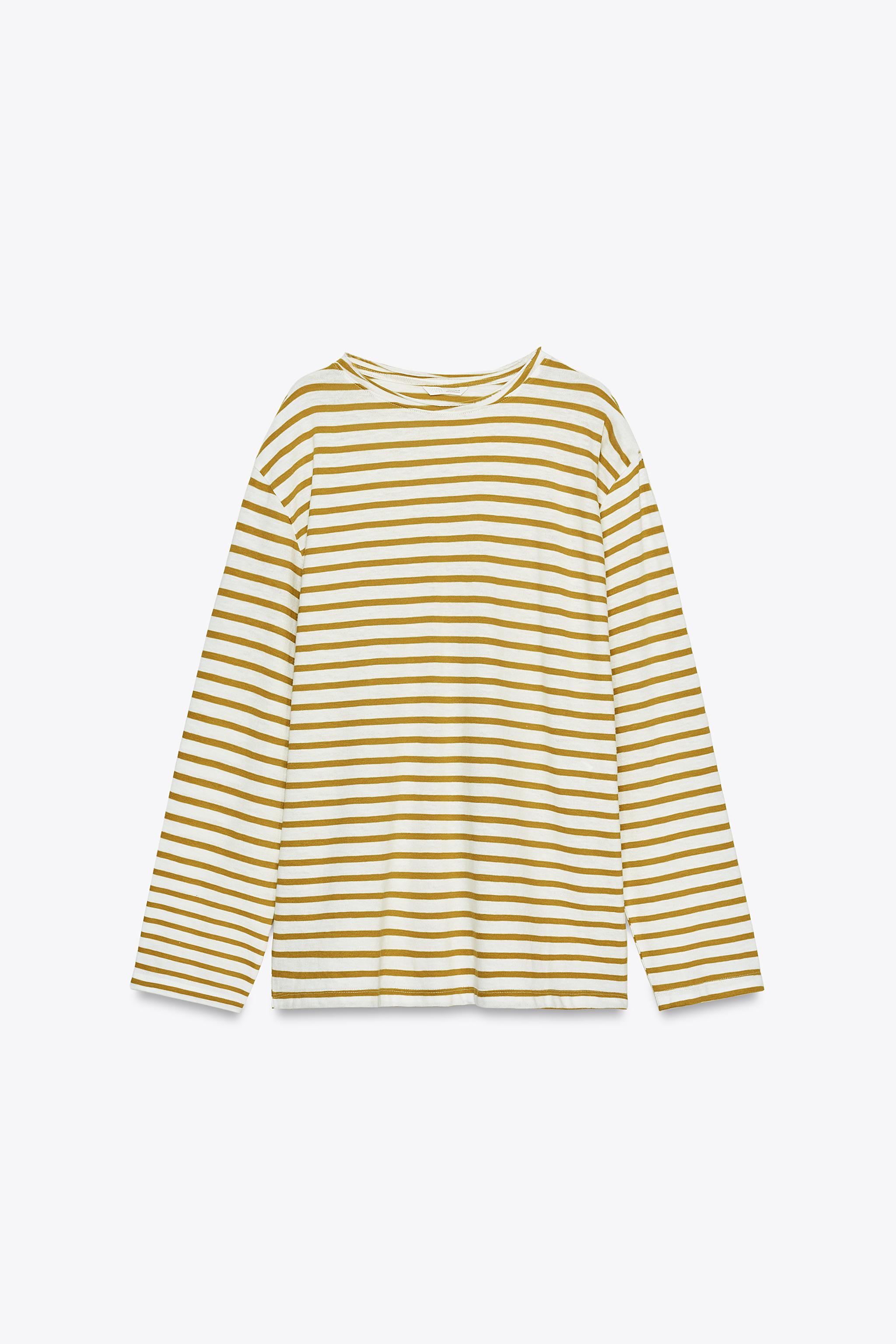 SLUB STRIPED COTTON T-SHIRT